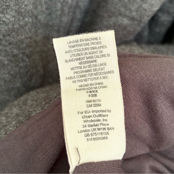 Free People Gray Linen Blend Slouchy Fit Pea Coat XS - Picture 8 of 9